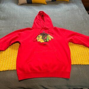 Red Chicago Blackhawks Large Reebok Hoodie